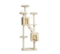 PawHut Rascador rucbol para Gatos Grande 60x50x181cm con Poste Escaleras Cuevas