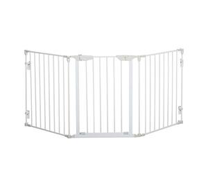 PawHut Recinto Cancelletto per Cani Regolabile Pieghevole 180x74.5cm Bianco