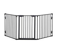 PawHut Recinto Cancelletto per Cani Regolabile Pieghevole 180x74.5cm Nero