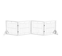 PawHut Recinto di sicurezza per cani Recinto pieghevole in legno per animali domestici a 4 pannelli - dim. 280 x 44 x 70 cm bianco