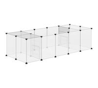 PawHut Recinto per Animali Modulabile con 20 Pannelli e 2 Porte Bianco e Nero