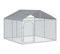PawHut Recinto per Cani da Esterno in Metallo con Copertura Impermeabile
