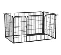 PawHut Recinto per Cani e Gatti Kennel in Metallo Pieghevole con Porta 8 Pezzi
