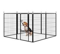 PawHut Recinto per Cani e per Cuccioli in Metallo e Acciaio con 8 Pannelli