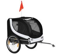 PawHut Rimorchio Bici per Cani Taglia Media con Finestre Laterali e Bandierina
