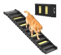 PawHut Scaletta per Cani 10 Gradini Antiscivolo Pieghevole Capacità 25 kg Nero