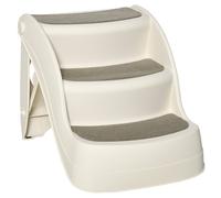 PawHut Scaletta per Cani Pieghevole con 3 Gradini Antiscivolo in PP Beige