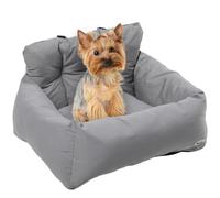 PawHut Seggiolino Auto per Cani Piccoli Sfoderabile e Lavabile con Cinghie di Sicurezza, Grigio Scuro Aosom