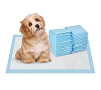 PawHut Set 100 Tappetini Assorbenti Cani a 6 Strati 45x30 cm Blu e Bianco