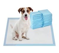PawHut Set 100 Tappetini Assorbenti Cani a 6 Strati 45x60 cm Blu e Bianco