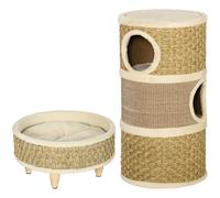 PawHut Set 2 Pezzi con Cuccia per Gatti a 3 Livelli e Letto per Animali
