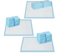 PawHut Set 280 Tappetini Assorbenti Cani in 3 Misure a 6 Strati, Blu e Bianco