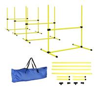 PawHut Set 4 Ostacoli Agility Dog Addestramento Cani e Borsa da Trasporto Giallo