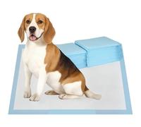 PawHut Set 80 Tappetini Assorbenti Cani a 6 Strati 60x60 cm Blu e Bianco