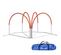 PawHut Set Agility Dog 4pz con 4 Picchetti e Borsa da Trasporto Bianco Arancione