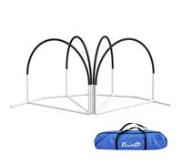 PawHut Set Agility Dog 4pz con 4 Picchetti e Borsa da Trasporto Bianco e Nero