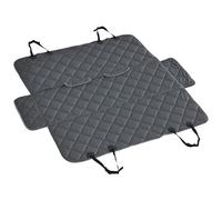 PawHut Telo Coprisedile Auto per Cani Effetto Velluto con Fondo Antiscivolo e Cinghie di Fissaggio, 160x145cm, Grigio