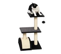 Pawhut Tiragraffi per gatti Altezza 72 cm Torre da arrampicata per albero per gatti con pali in sisal Piattaforme per tiragraffi e palla sospesa Grigio carbone