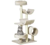 PawHut tiragraffi albero gatto graffiatoio per gatti sisal tiragraffi giocattolo beige 50x40x105 (cm) Aosom
