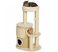 PawHut Tiragraffi per Gatti Alto 90 cm, Torre Multilivello con Cuccia, Beige