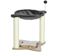 PawHut Tiragraffi per Gatti con Amaca in Peluche Base con Gioco e Pali Sisal