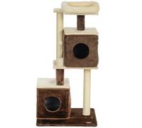 PawHut Torre per Gatti con 2 Casette e Lettino in Legno Multicolore
