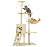 PawHut Torre per Gatti con Casetta, Trespolo, Piattaforme e 4 Topolini Grigio