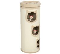 PawHut Torre Tiragraffi Alta 96 cm con 3 Casette e Lettino per Gatti Crema