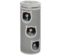 PawHut Torre tiragraffi per gatti, a 4 livelli con letto lavabile, 3 tane, gioco sospeso, 96 cm, Grigio Aosom Italy