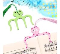 Pawleso Clip per libro musicale, clip per spartiti musicali, clip per spartiti musicali, porta spartiti musicali, porta spartiti musicali, supporto per spartiti musicali, set da 2 (polpo 1 + rana 1)