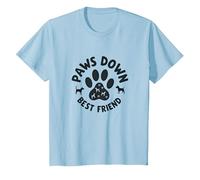 Paws Down Best Friend Dog Lover Paw Maglietta, Bambini, Celeste, 6 Anni