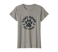 Paws Down Best Friend Dog Lover Paw Maglietta, Donna, Ardesia, L