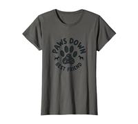 Paws Down Best Friend Dog Lover Paw Maglietta, Donna, Asfalto, S