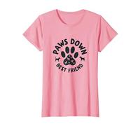 Paws Down Best Friend Dog Lover Paw Maglietta, Donna, Rosa, S