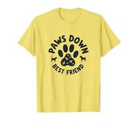 Paws Down Best Friend Dog Lover Paw Maglietta, Uomo, Limone, XL