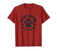Paws Down Best Friend Dog Lover Paw Maglietta, Uomo, Mirtillo Rosso, XL