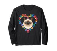 Paws Dye Heart Himalayan Cat Maglia a Manica