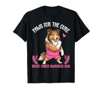 Paws for The Cure Sheltie Dog Consapevolezza del Cancro al Seno 2026 Maglietta