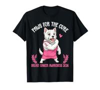 Paws for The Cure Westie Dog Consapevolezza del Cancro al Seno 2026 Maglietta