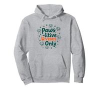 Paws-itive Vibes Only Dog Lover Felpa con Cappuccio, Unisex per Adulti, Grigio Melange, M