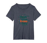Paws-itive Vibes Only Dog Lover Maglietta, Donna Plus-Size, Pervinca, 1X