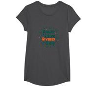 Paws-itive Vibes Only Dog Lover Maglietta, Ragazze, Grigio Scuro, S
