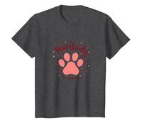 Paws-itively in Love with Dogs, Stampa a Forma di Cuore Maglietta, Bambini, Grigio Scuro, 10 Anni