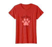 Paws-itively in Love with Dogs, Stampa a Forma di Cuore Maglietta, Donna, Rosso, XL