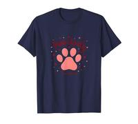 Paws-itively in Love with Dogs, Stampa a Forma di Cuore Maglietta, Uomo, Navy, L