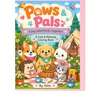 Paws & Pals: Cozy Adventures Together: A Cute & Relaxing Coloring Book Featuring Adorable Animal Friends, Cozy Adventures, and Heartwarming Moments