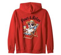 Paws & Relax - Sedia da spiaggia estiva per cani Felpa con Cappuccio