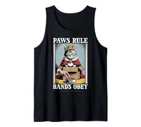 Paws Rule Hands Obey Cat in Box - Ciotola per Cibo Divertente a Forma di Gatto Canotta