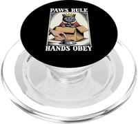 Paws Rule Hands Obey Cat In Box - Ciotola per cibo divertente a forma di gatto PopSockets PopGrip per MagSafe