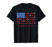 Paws Stripes 4th July Flag Black Long Haired Dachshund Lover Maglietta